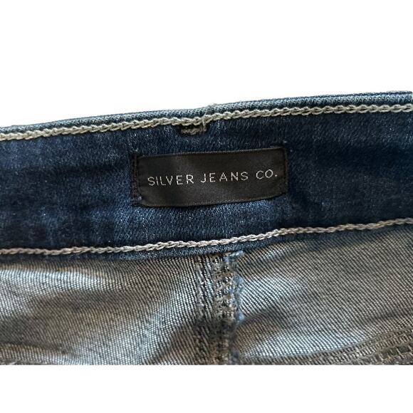 Women’s Silver Suki Bootcut Blue Embroidered Denim Jeans Size 26x33 - Picture 3 of 8